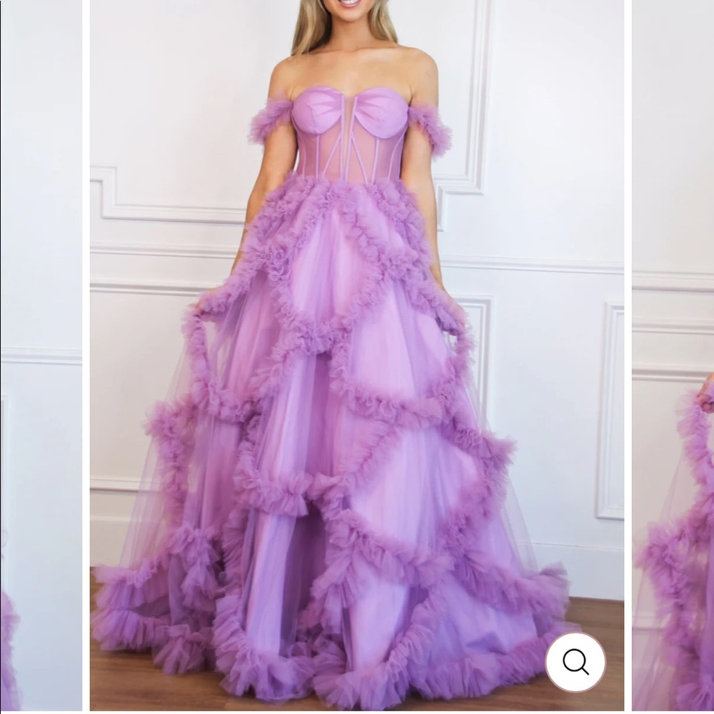 Purple ruffle gown size 10
